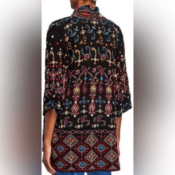 Johnny Was Waverly Kimono Jacket Colorful Embroidered Boho Artsy Size Medium - Picture 3 of 9